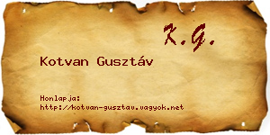Kotvan Gusztáv névjegykártya