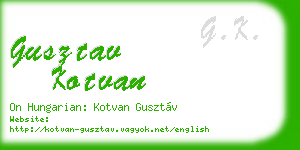 gusztav kotvan business card