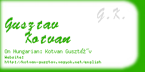 gusztav kotvan business card